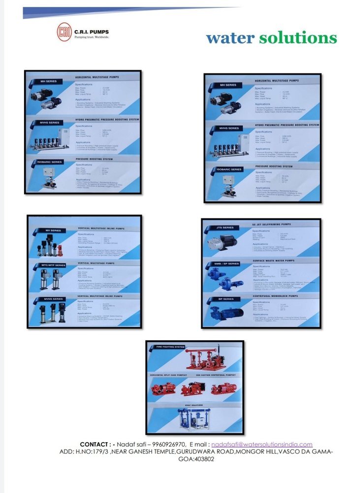 Multi Stage Pump 5 - 20 HP CRI Pumps