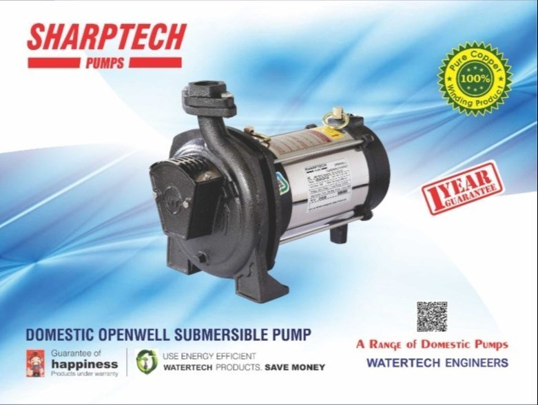 WATERTECH Electric Crompton Water Pumps, 0.1 - 1 HP, Model Name/Number: Openwell Sub