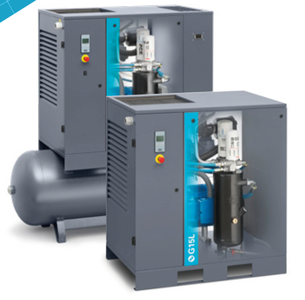 20 HP GL15L Atlas Copco Oil Injected Rotary Screw Compressors