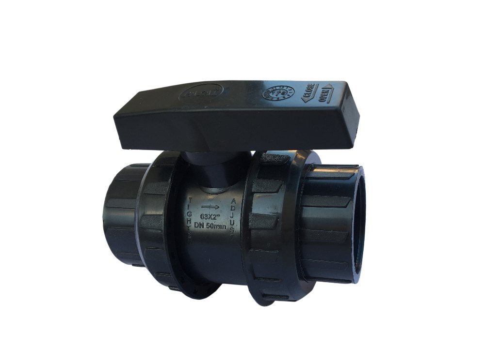 Black Gray Polypropylene Union Ball Valve, Size: 20mm To 110mm