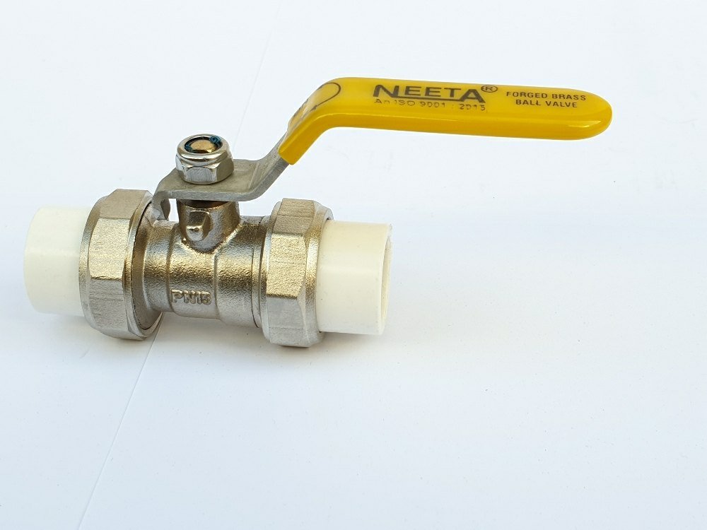 Neeta Valve Size: 8mm UPVC Union Brass Ball Valve, For Water