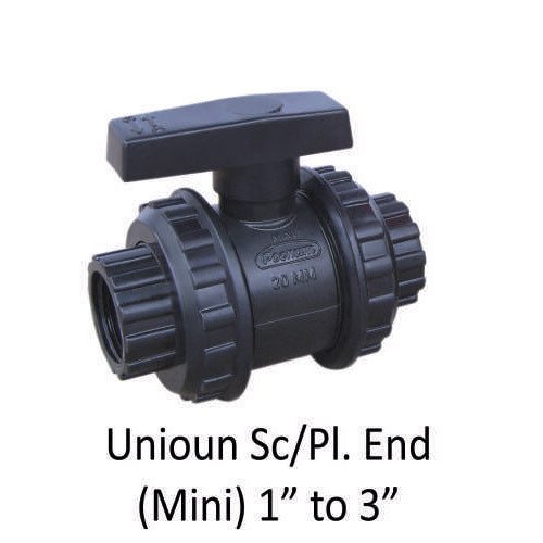 Plastic Union End Ball Valve, Size: 1 To 3