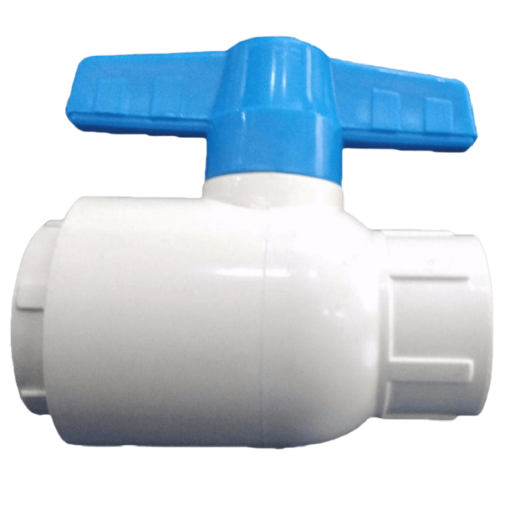 White And Blue Regular Handle Single Union UPVC Ball Valve