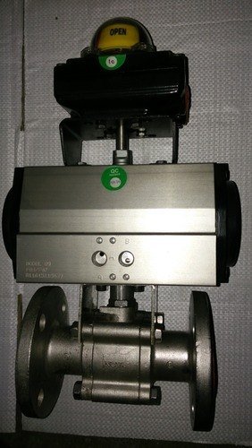 Flanged End Pneumatic Ball Valve, For Industrial, Model Name/Number: De