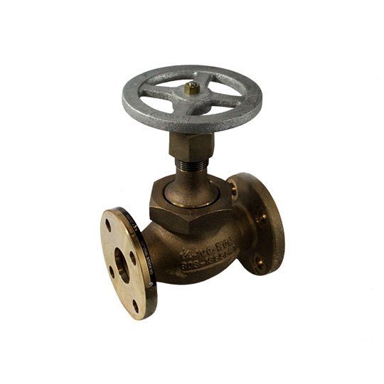 Bronze 100 Lb Globe Valve With Monel Trim, Stop Check, Navsea Dwg 803-1385541