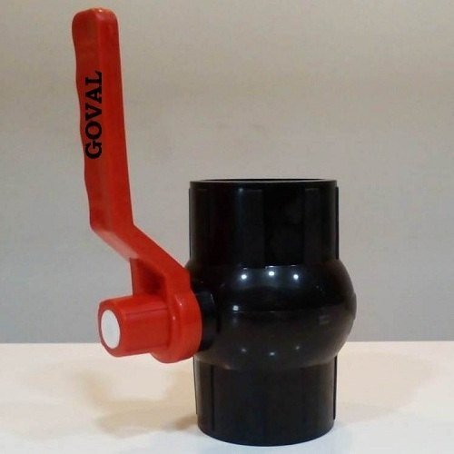 Goval Solid PVC Black Ball Valve MS Patti Handle