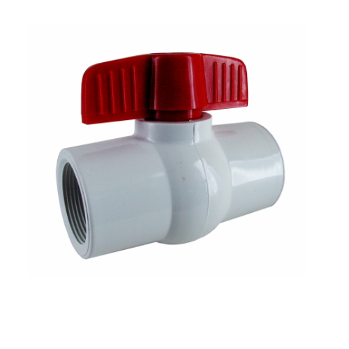 White And Red 3 Way PVC Ball Valve