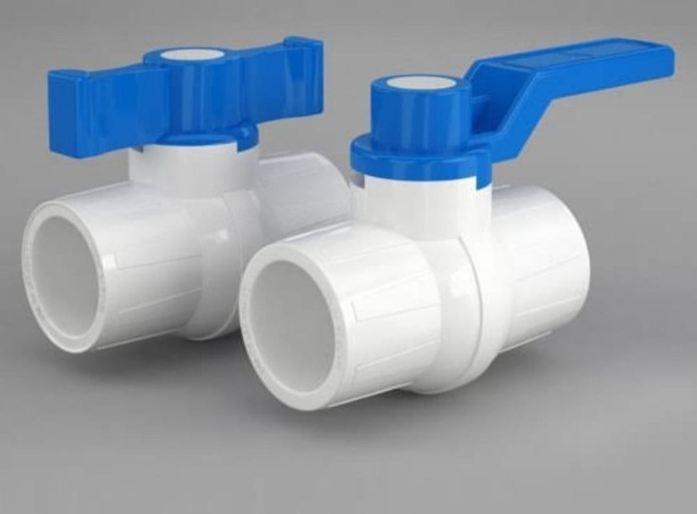 white UPVC Ball Valve, Port Size: 15 MM To 100 MM, Model Name/Number: Not Mentioned