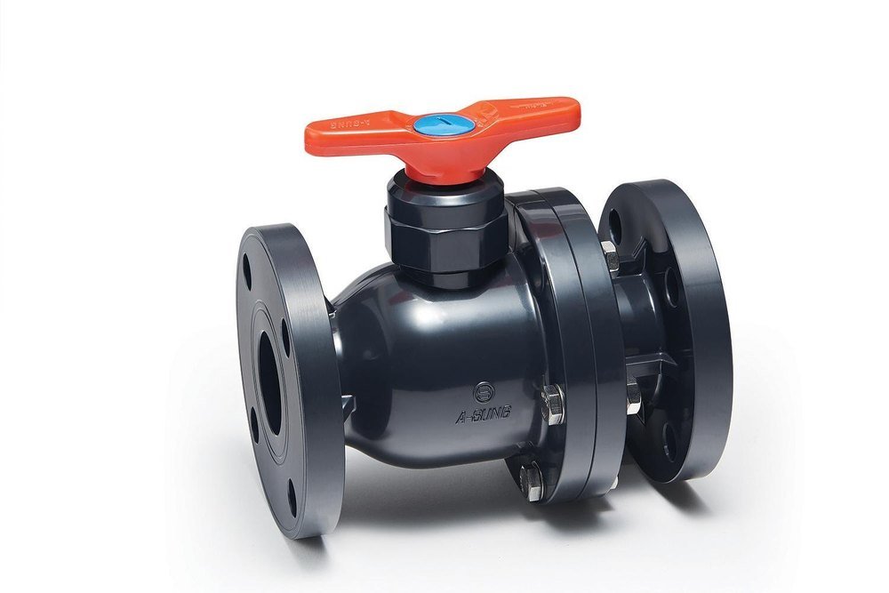 PVC, CPVC, UPVC Flange End Ball Valve, End Connection: Flanged Type