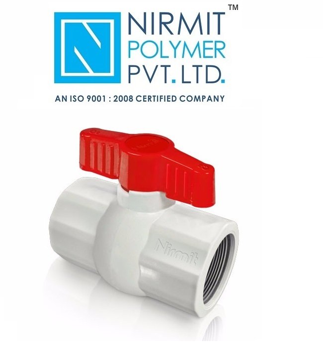 White, Red Pp Solid Ball Valve