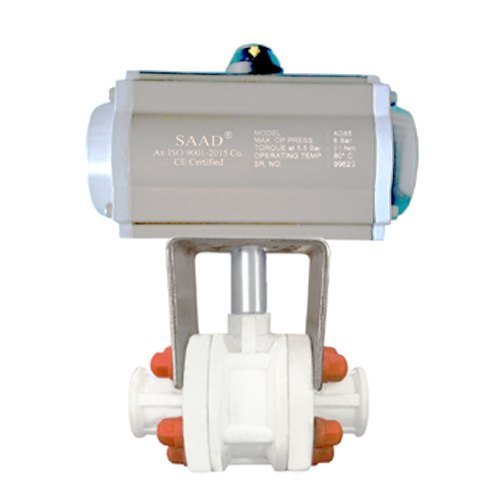 Actuator Operated Polypropylene Ball Valve, Screwed End, Size: 15 MM To 600 MM