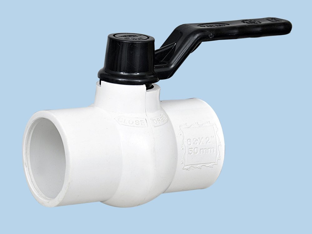 Payal Solid White Ball Valve, Plain / Threaded