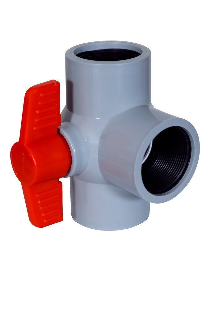 Kishan Plastic Pp Three Way Ball Valve, Size: 3/4 Inch - 3 Inch