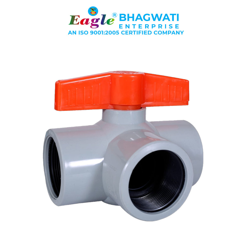 Plastic Eagle PP Three Way Ball Valve, Size: 1.2 To 4inch