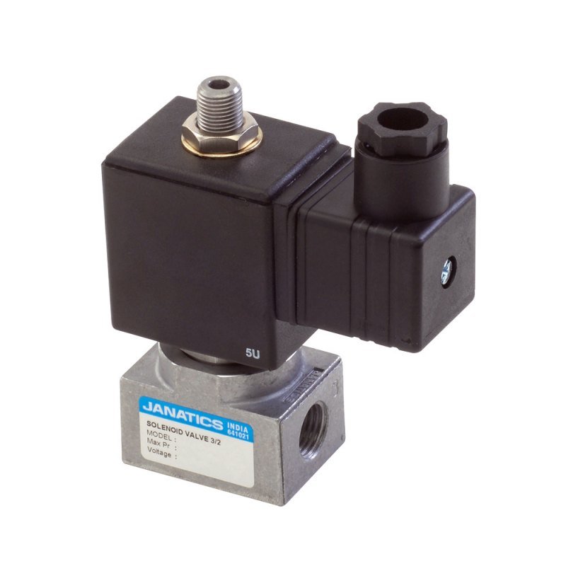 Air Aluminium Janatics Solenoid Valve 1/4 3/2, E14612, 10bar, Direct Acting Valve