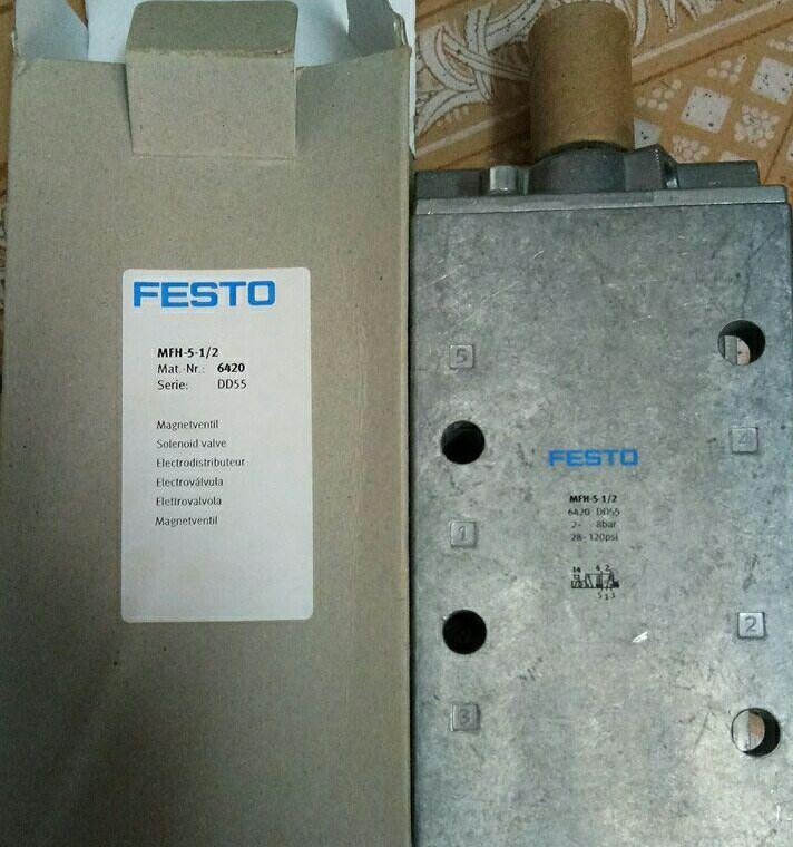 Aluminium FESTO MFH-5-1/2 Solenoid Valve, For Industrial