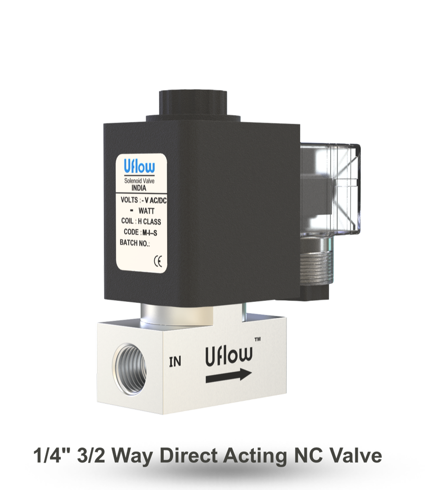 Stainless Steel Gas 1/4 3/2 Way Direct Acting NC Valve, Model Name/Number: Tcn