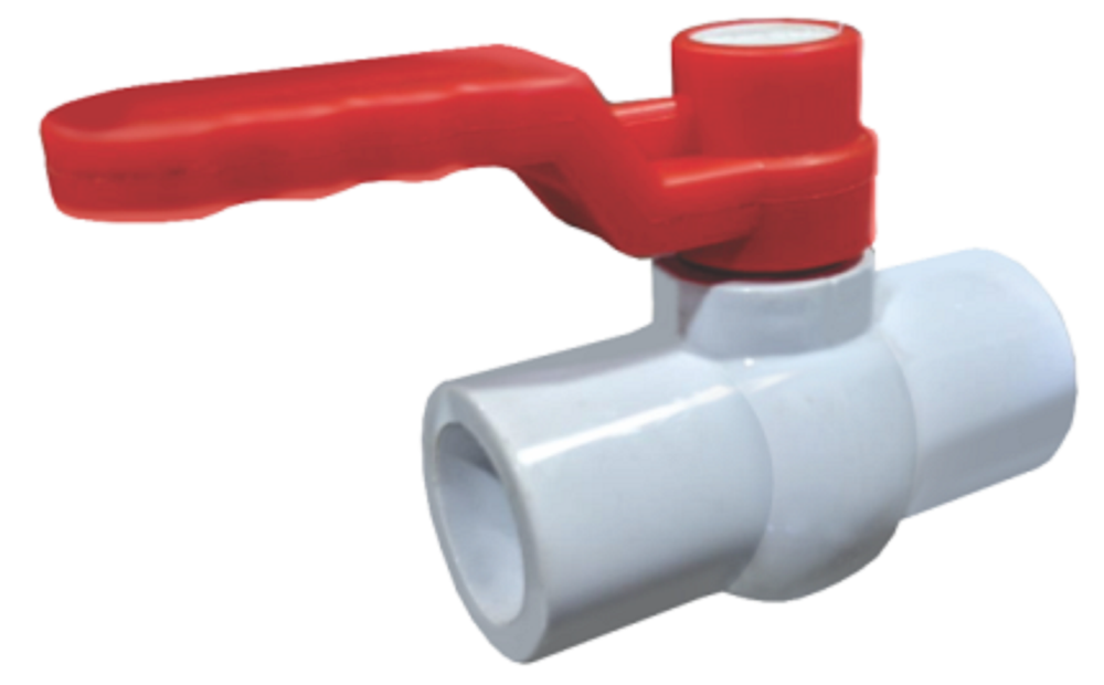 White UPVC Ball Valve Long Handle, Size: 15mm To 100mm