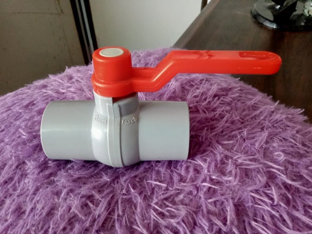 PP MATERIAL GREY Plastic Ball Valve, Size: 20MM