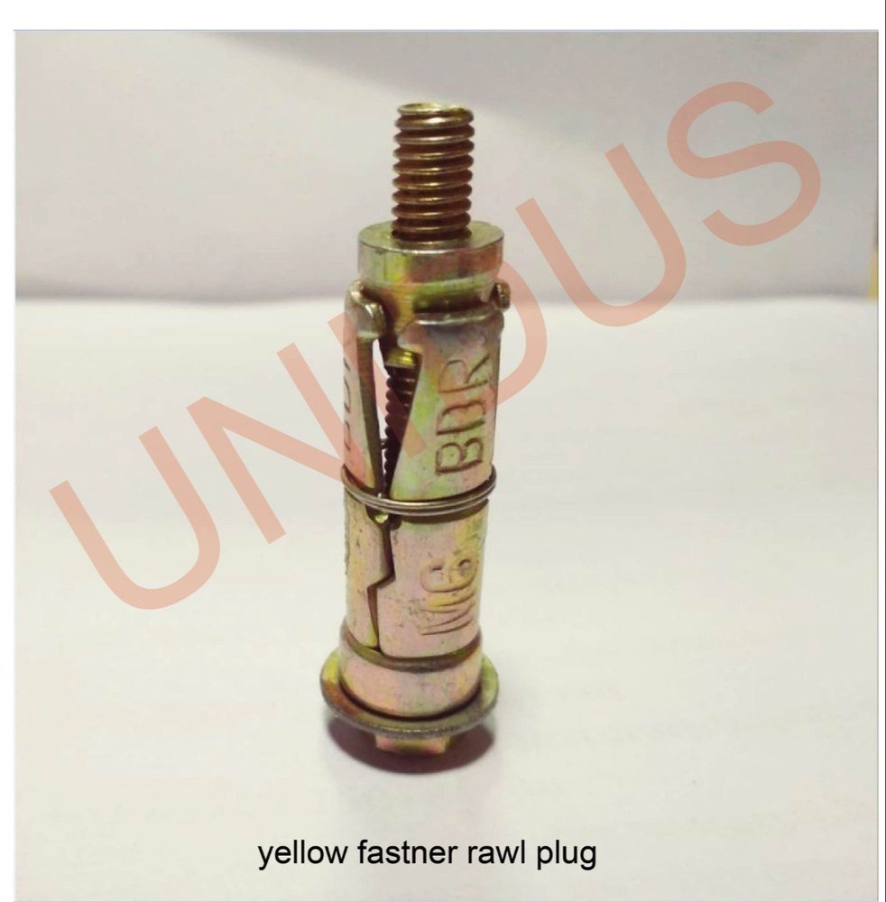 Yellow Metal Fastener Rawl Plug, Size: M6