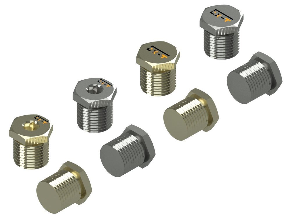 Hexagonal Natural Brass FLAMEPROOF WEATHERPROOF PLUG, For Oil & Gas Industry