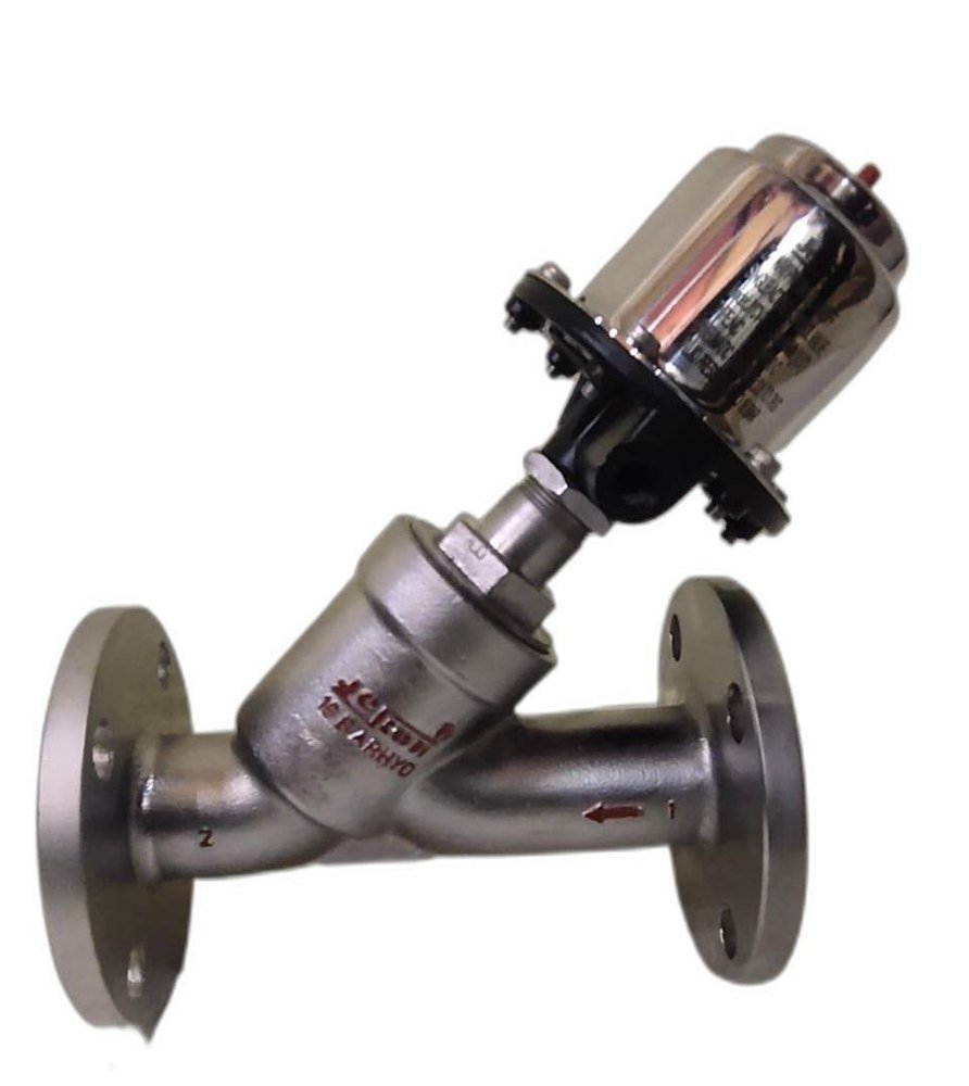 Flanged Stainless Steel Y Angle Control Valve, Size: 25mm