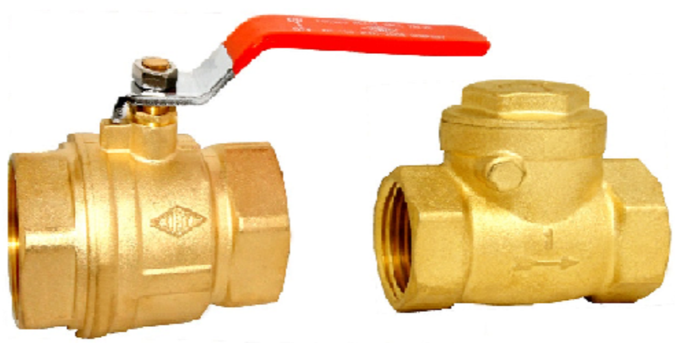 BRASS BALL VALVE & SWING CHECK VALVE, Screwed, Packaging Type: Box Packing