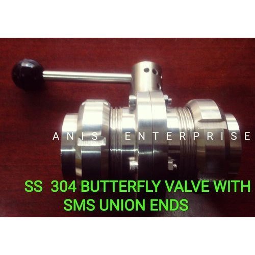 Stainless Steel Lever Union Ends Butterfly Valve, Port Size: 1