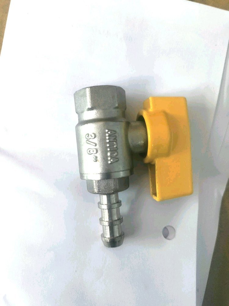 150 Yellow And Silver Gas Ball Valve