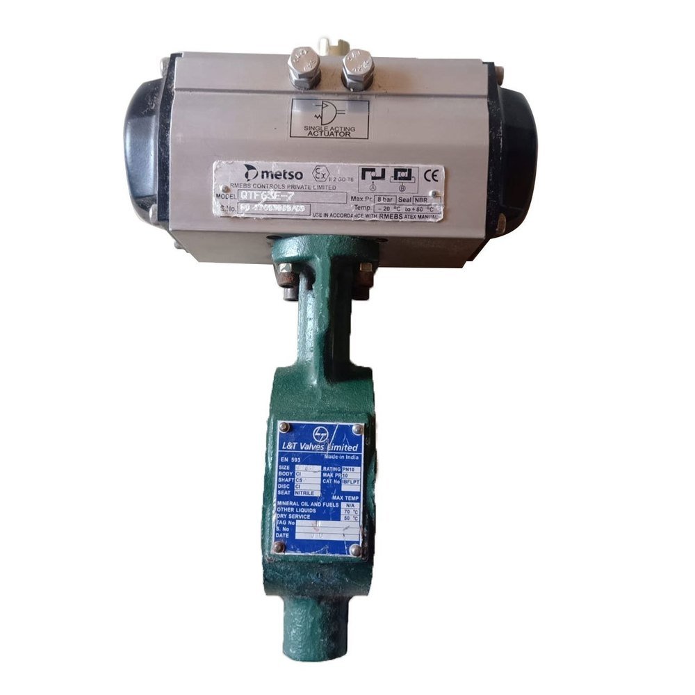 Pn 16 Stainless Steel Rotary Actuator Valve, Flange, Port Size: Dn 100