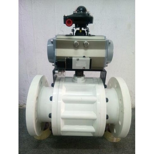 Pneumatic Rotary Actuator Polypropylene Ball Valve, Size: 15mm To 250mm