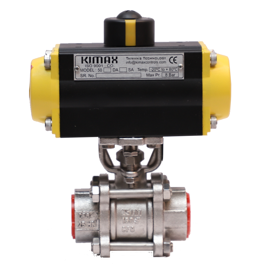 KIMAX Upto 1000 PSI Pneumatic Actuator Ball Valve, Screwed, 20MM-3/4