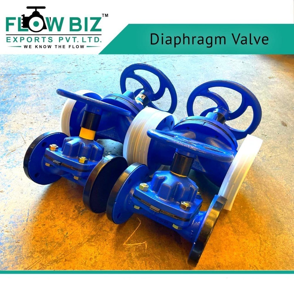 Flanges Medium Pressure Cast Iron Rubber Lined Diaphragm Valve, For Industrial, Size: 15 Mm To 200 Mm