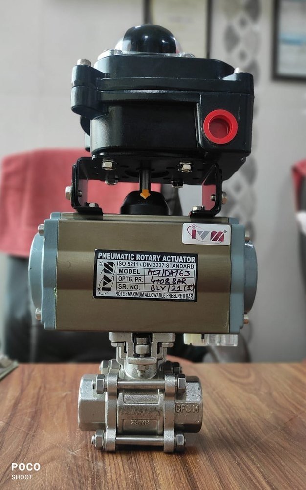 Ball Valve With Pneumatic Actuator Screw End