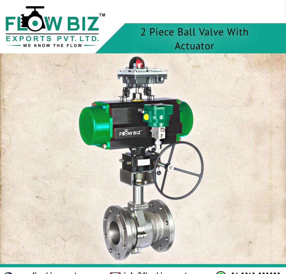 Two Piece Ball Valve With Actuator, Flanged