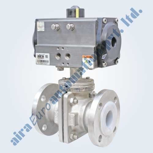 Pneumatic FEP / PFA Lined Floating Ball Valve