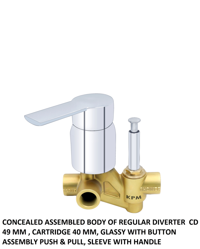 Brass Forged Divertor Two Way Regular Assy, For Water, Size: 40 Mm