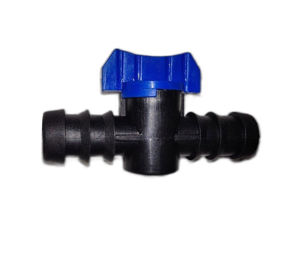 Black And Blue 16mm Plastic Drip Tape Valve, For Irrigation