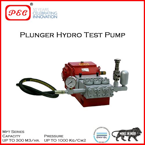 PEC 2 Mtr To 10000 Mtr Plunger Hydro Test Pump, For Pipelines, Max Flow Rate: 0.450 Lpm To 501lpm