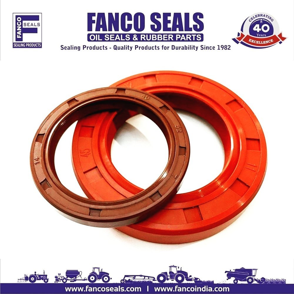 Red Oil Seal Silicone, Size: 35-80-10