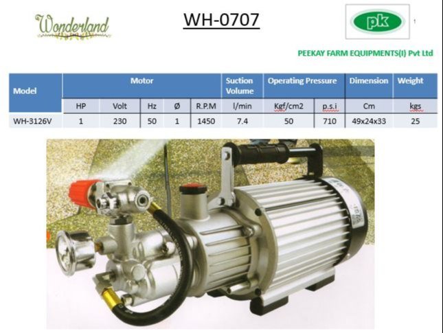 WULI WL 0707 WH 0707 Electric Portable Washer Pump, For Misting, Model Name/Number: Wuli-0707