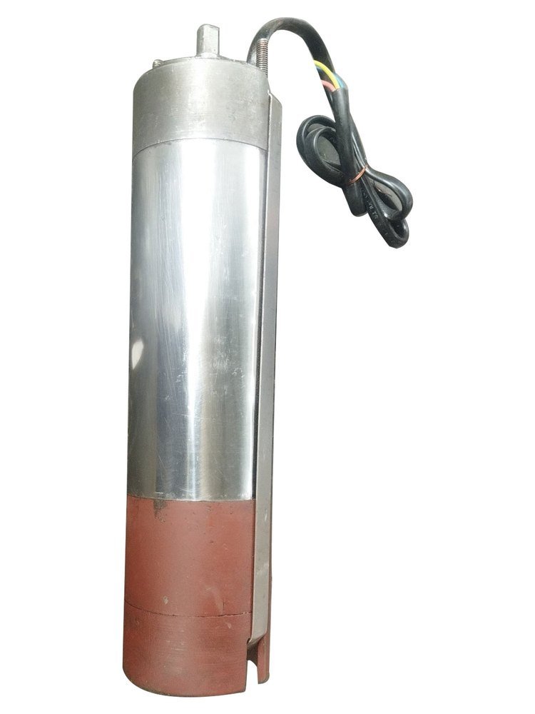 Silver And Orange Single Phase 1.5 Hp Submersible Motor, 220v