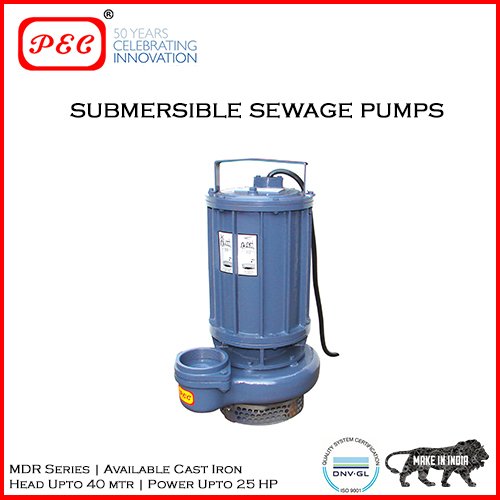 PEC Pump Up To 40 Mtr. Submersible Sewage Pumps, easily instilled, 1.5 kW