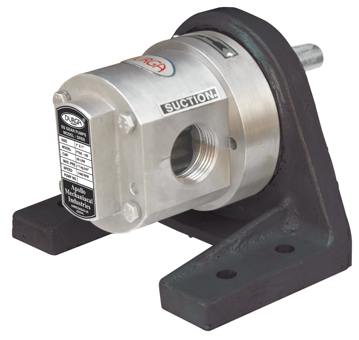 Durga Pumps 5 meter SS Gear Pump, Max Flow Rate: 16.66 Lpm, Model: DRSS-040