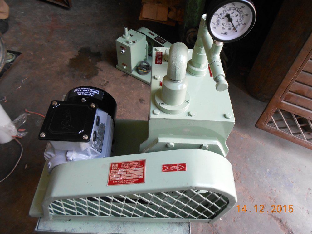 Shenovac Engineers Double Stage Oil Sealed Rotary High Vacuum Pumps, Model Name/Number: SV2-300, 1 Hp